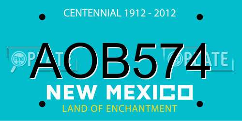 AOB574 New Mexico License Plate