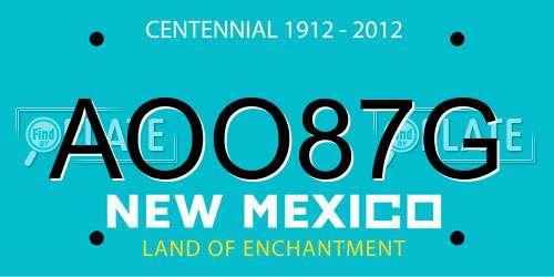 AOO87G New Mexico License Plate