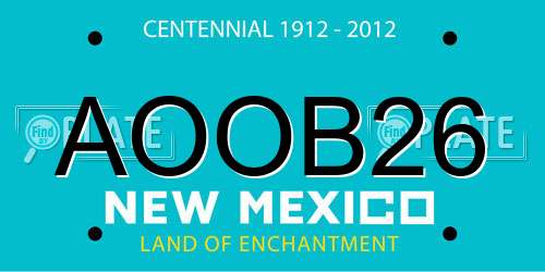 AOOB26 New Mexico License Plate