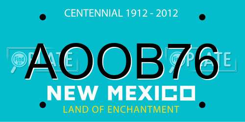 AOOB76 New Mexico License Plate