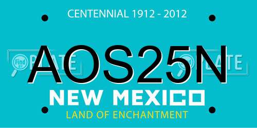AOS25N New Mexico License Plate