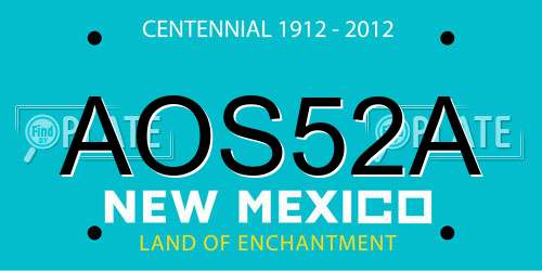 AOS52A New Mexico License Plate