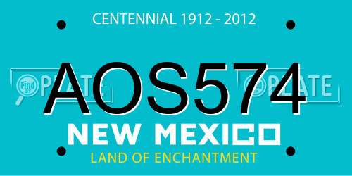 AOS574 New Mexico License Plate