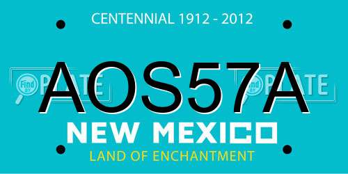 AOS57A New Mexico License Plate