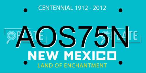 AOS75N New Mexico License Plate