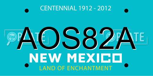 AOS82A New Mexico License Plate