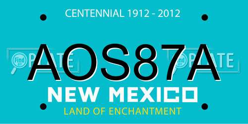 AOS87A New Mexico License Plate