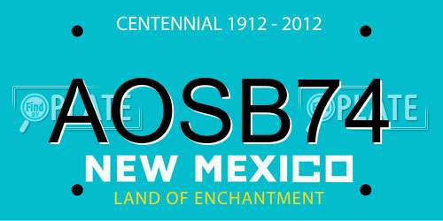 AOSB74 New Mexico License Plate