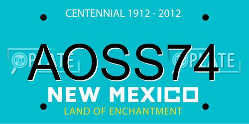 AOSS74 New Mexico License Plate