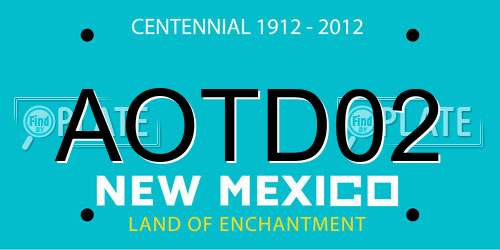 AOTD02 New Mexico License Plate