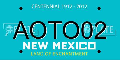 AOTO02 New Mexico License Plate