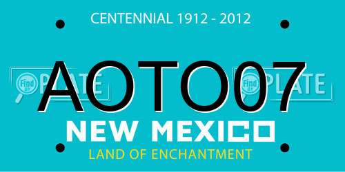 AOTO07 New Mexico License Plate