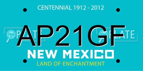 AP21GF New Mexico License Plate
