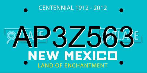 AP3Z563 New Mexico License Plate