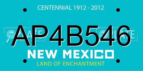 AP4B546 New Mexico License Plate