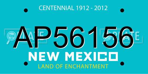 AP56156 New Mexico License Plate