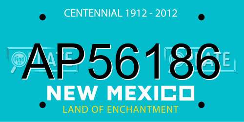 AP56186 New Mexico License Plate