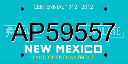 AP59557 New Mexico License Plate