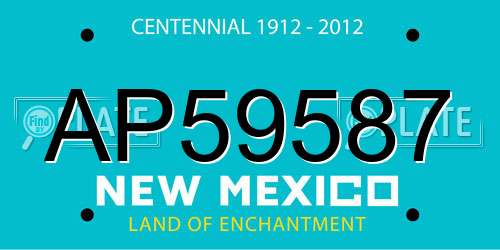 AP59587 New Mexico License Plate