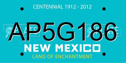 AP5G186 New Mexico License Plate