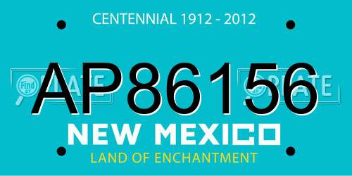 AP86156 New Mexico License Plate
