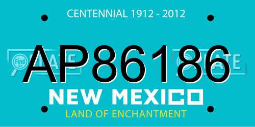 AP86186 New Mexico License Plate