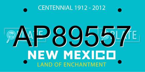 AP89557 New Mexico License Plate