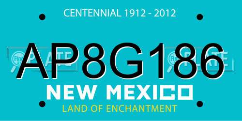 AP8G186 New Mexico License Plate