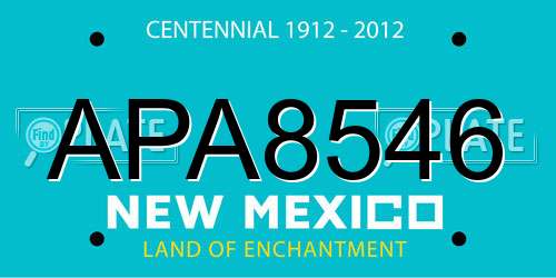APA8546 New Mexico License Plate