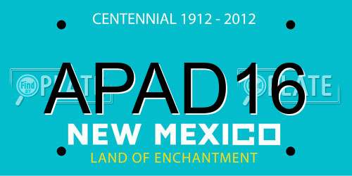 APAD16 New Mexico License Plate