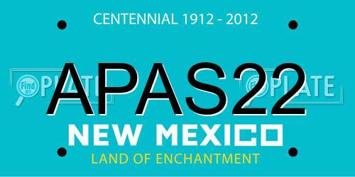 APAS22 New Mexico License Plate