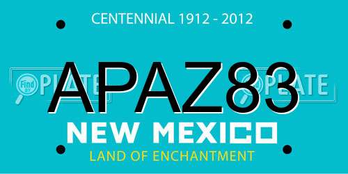 APAZ83 New Mexico License Plate