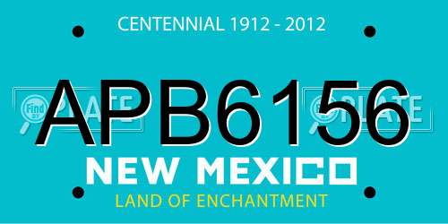 APB6156 New Mexico License Plate