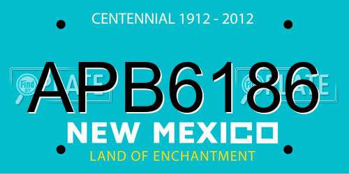 APB6186 New Mexico License Plate