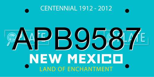 APB9587 New Mexico License Plate