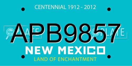 APB9857 New Mexico License Plate
