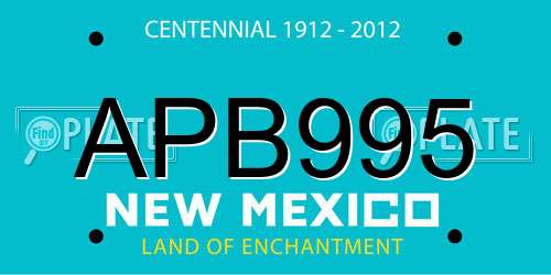 APB995 New Mexico License Plate