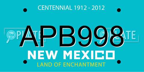 APB998 New Mexico License Plate