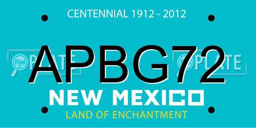 APBG72 New Mexico License Plate