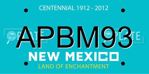 APBM93 New Mexico License Plate