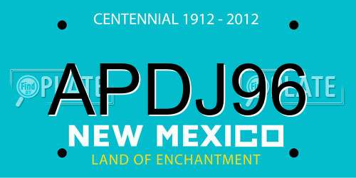 APDJ96 New Mexico License Plate