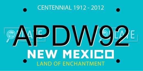 APDW92 New Mexico License Plate