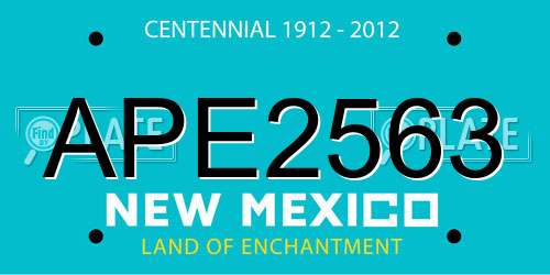 APE2563 New Mexico License Plate