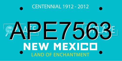 APE7563 New Mexico License Plate