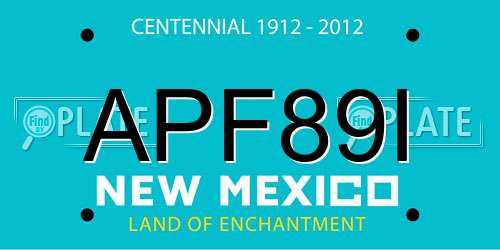 APF89I New Mexico License Plate