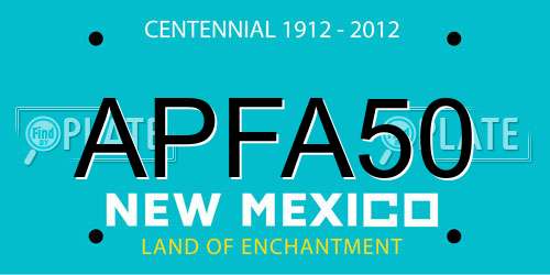 APFA50 New Mexico License Plate