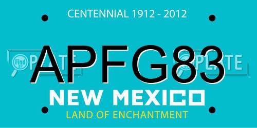 APFG83 New Mexico License Plate
