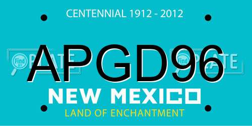 APGD96 New Mexico License Plate