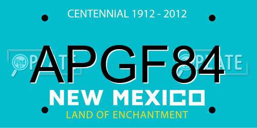 APGF84 New Mexico License Plate