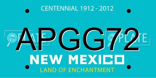 APGG72 New Mexico License Plate